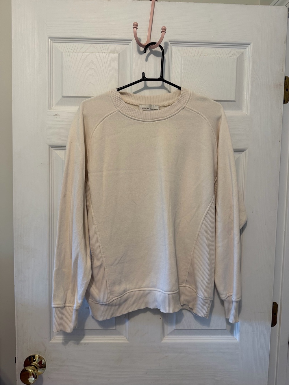 Zenana Outfitters Maternity Cream Crewneck Sweatshirt